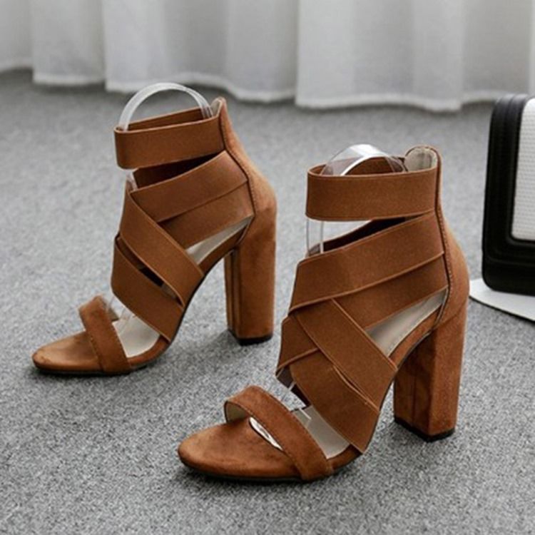 Chunky Heel Open Toe Heel Covering Western Women's Sandals