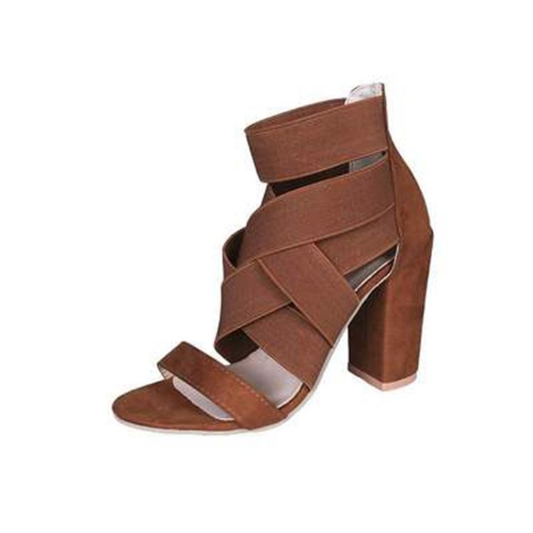 Chunky Heel Open Toe Heel Covering Western Women's Sandals