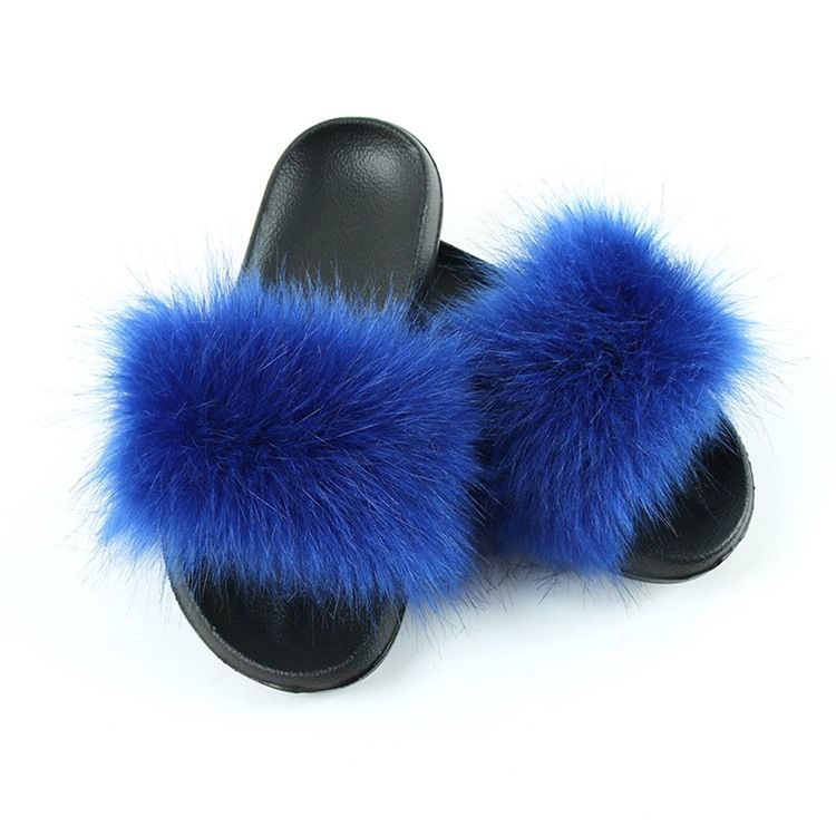 Dame Pompon Flat Med Slip-on Almindelige Hjemmesko