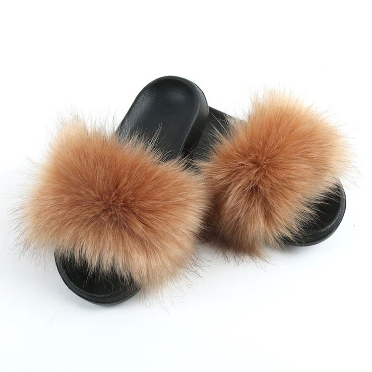 Dame Pompon Flat Med Slip-on Almindelige Hjemmesko