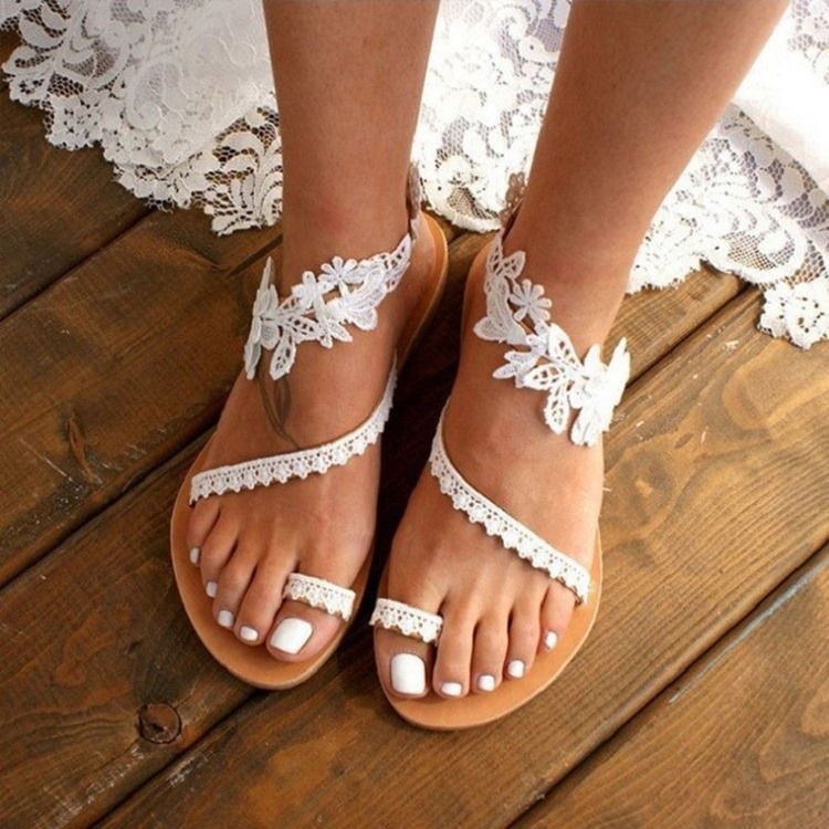 Flat With Thong Slip-on Plain Women's Sandals