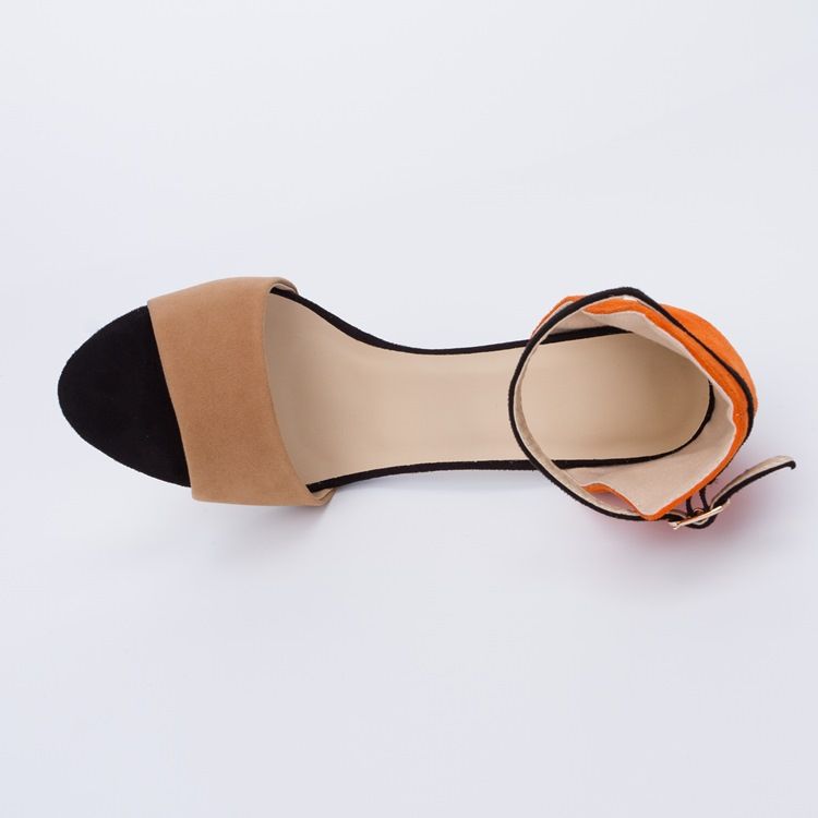 Kvinder Sling Back Patchwork Orange Stilettos Sandaler