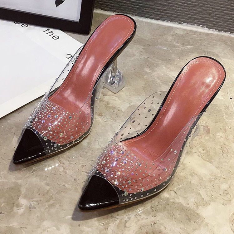 Kvinder Slip-on Rhinestone Spool Heel Western Tøfler