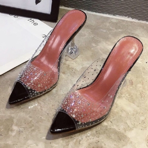 Kvinder Slip-on Rhinestone Spool Heel Western Tøfler