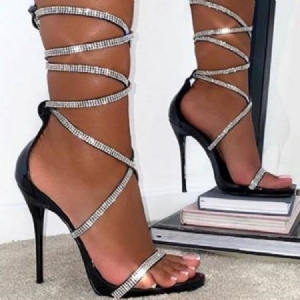 Kvinder Stiletto Hæl Lace-up Heel Covering Western Sandals