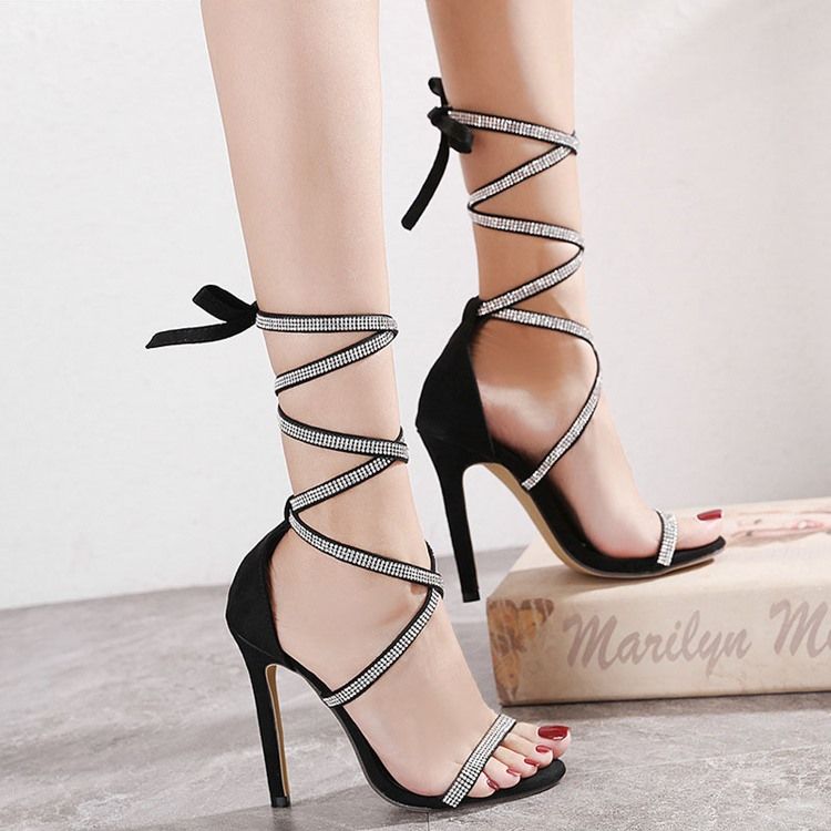 Kvinder Stiletto Hæl Lace-up Heel Covering Western Sandals