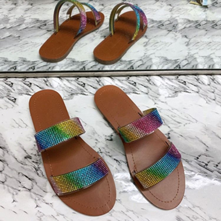 Kvinders Flade Med Slip-on Flip Flop Sommertøfler