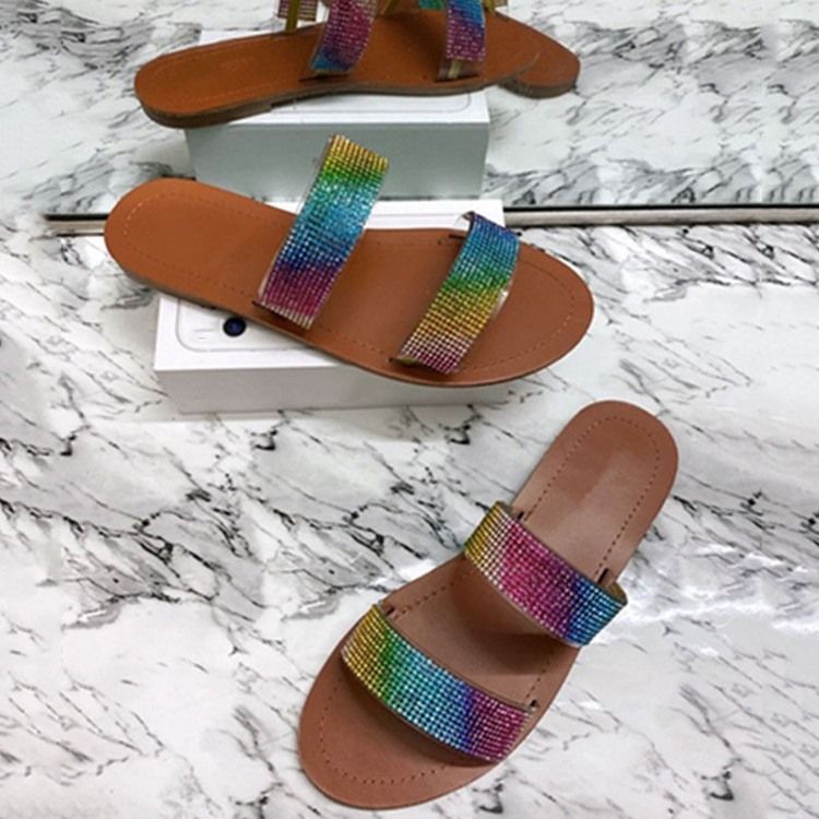 Kvinders Flade Med Slip-on Flip Flop Sommertøfler