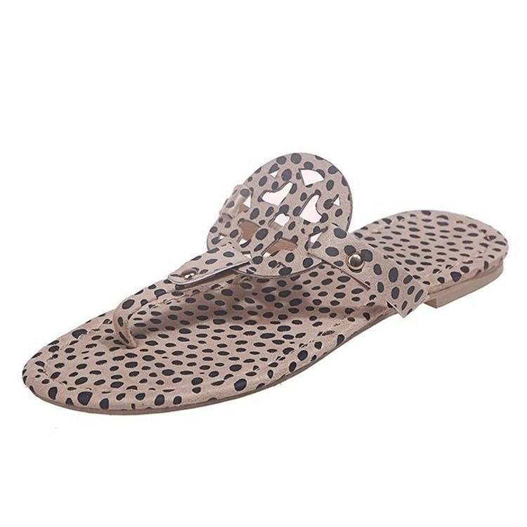 Kvinders Hule Flade Med Tanga Leopard Tøfler