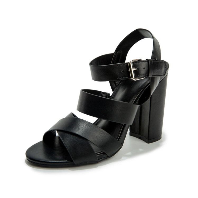 Kvinders Line-style Spænde Chunky Heel Open Toe Thread Sandals