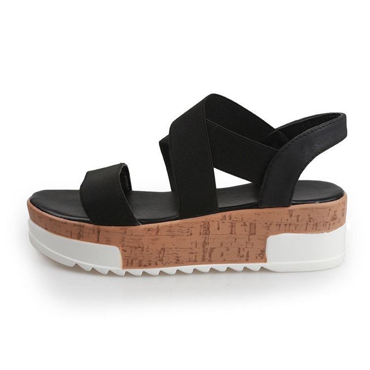 Kvinders Platform Open Toe Slip-on Casual Sandaler