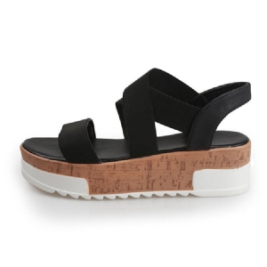 Kvinders Platform Open Toe Slip-on Casual Sandaler