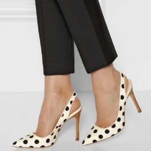 Kvinders Polka Dots Spids Tå Stiletto Sandaler