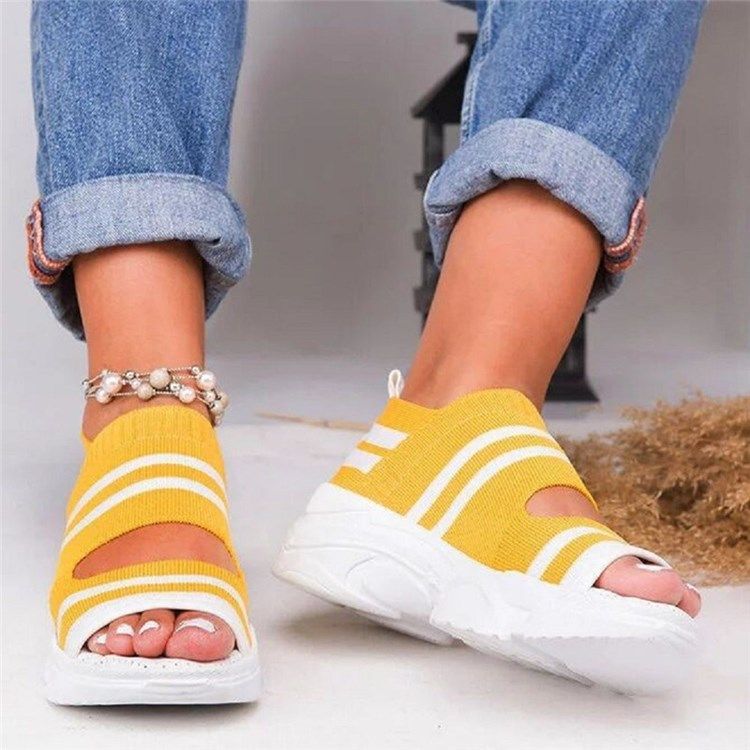 Kvinders Slip-on Peep Toe Casual Sandaler