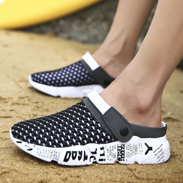 Mesh-farveblok Slip-on-sandaler Til Mænd