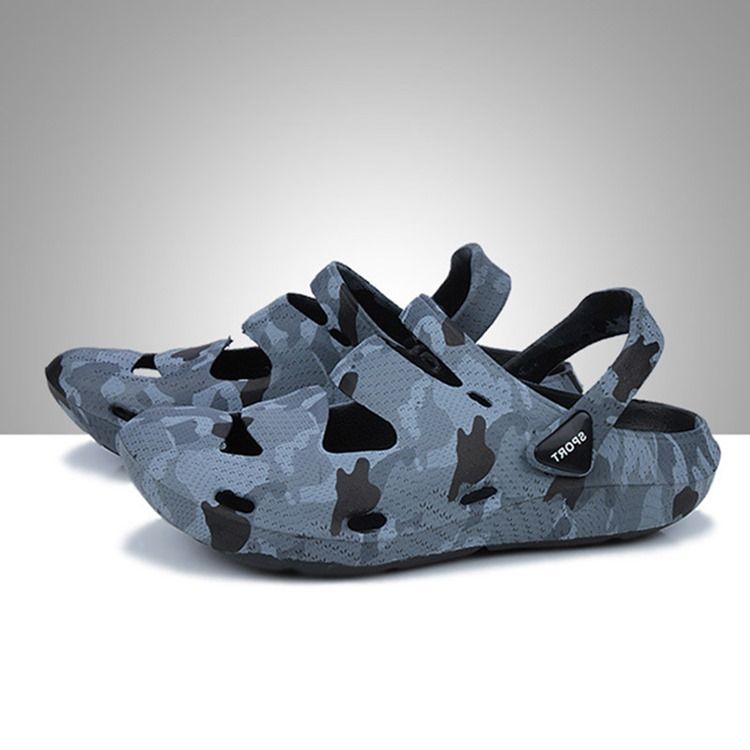 Pvc Camouflage Slip-on Round Toe Herresandaler