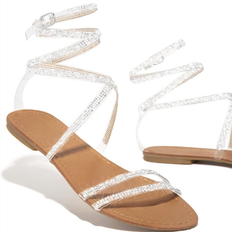 Round Toe Flat With Buckle Low-cut Upper Women's Sandals