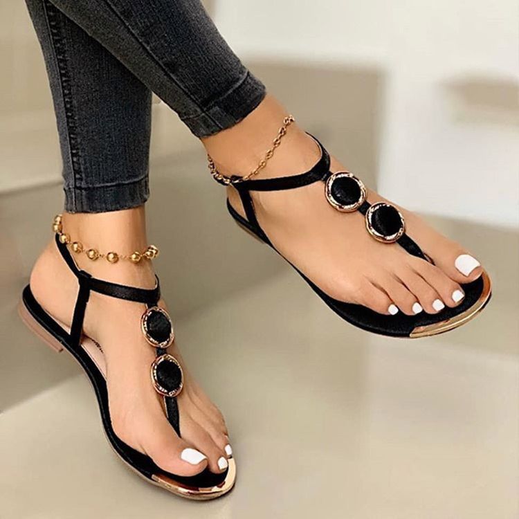 Slip-on Flat With Thong Hollow Women's Sandals