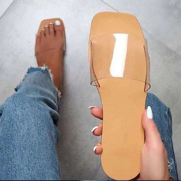 Slip-on Flip Flop Med Gummi Flade Tøfler Til Kvinder