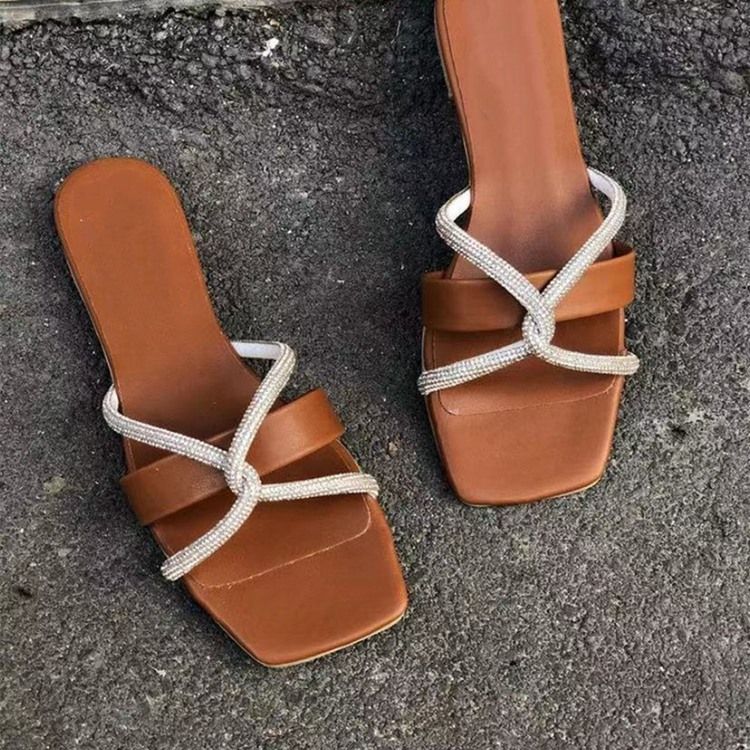 Slip-on Flip-flop Til Kvinder Med Tøfler Til Patchwork