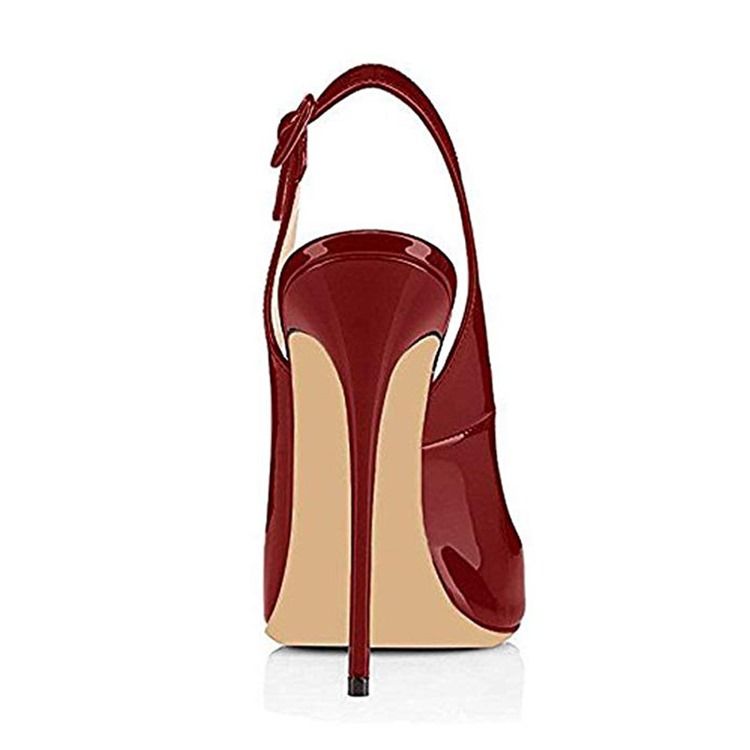 Stiletto Heel Slingback Strap Dame Røde Sandaler