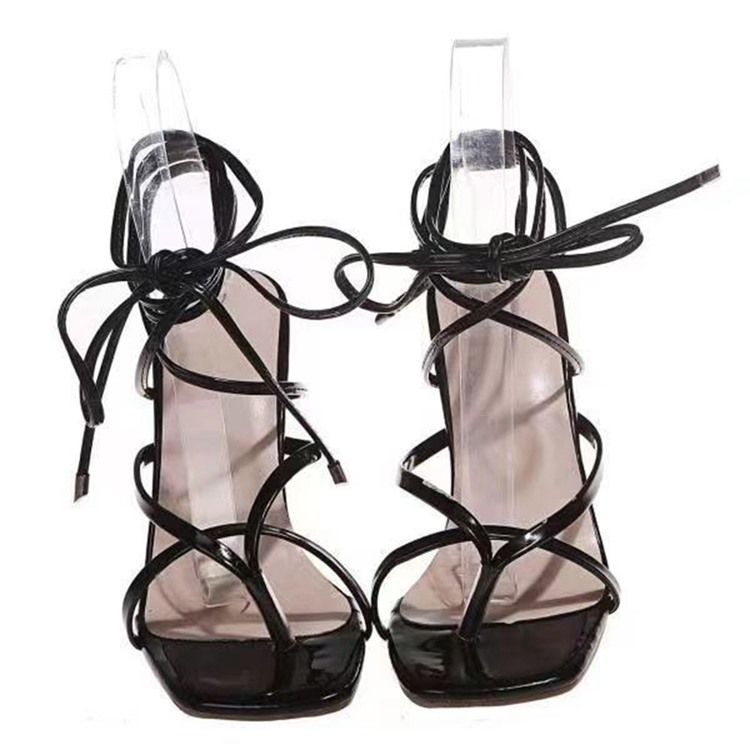 Thong Stiletto Heel Lace-up Western Women's Sandals