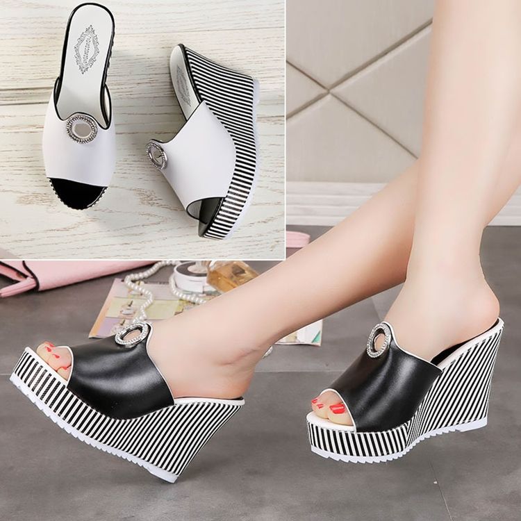 Wedge Heel Platform Slip-on Summer Dametøfler