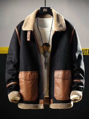 Lapel Thick Patchwork Loose Fashion Men's Jacket