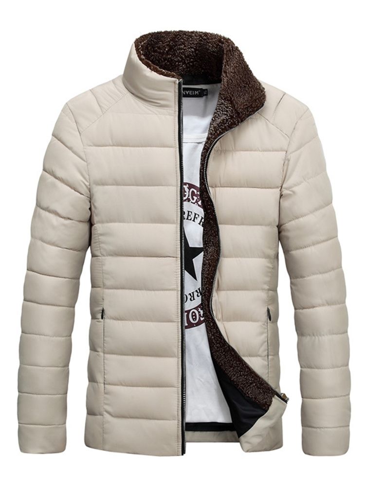 Plain Stand Collar Thicken Warm Vogue Men's Winter Coat