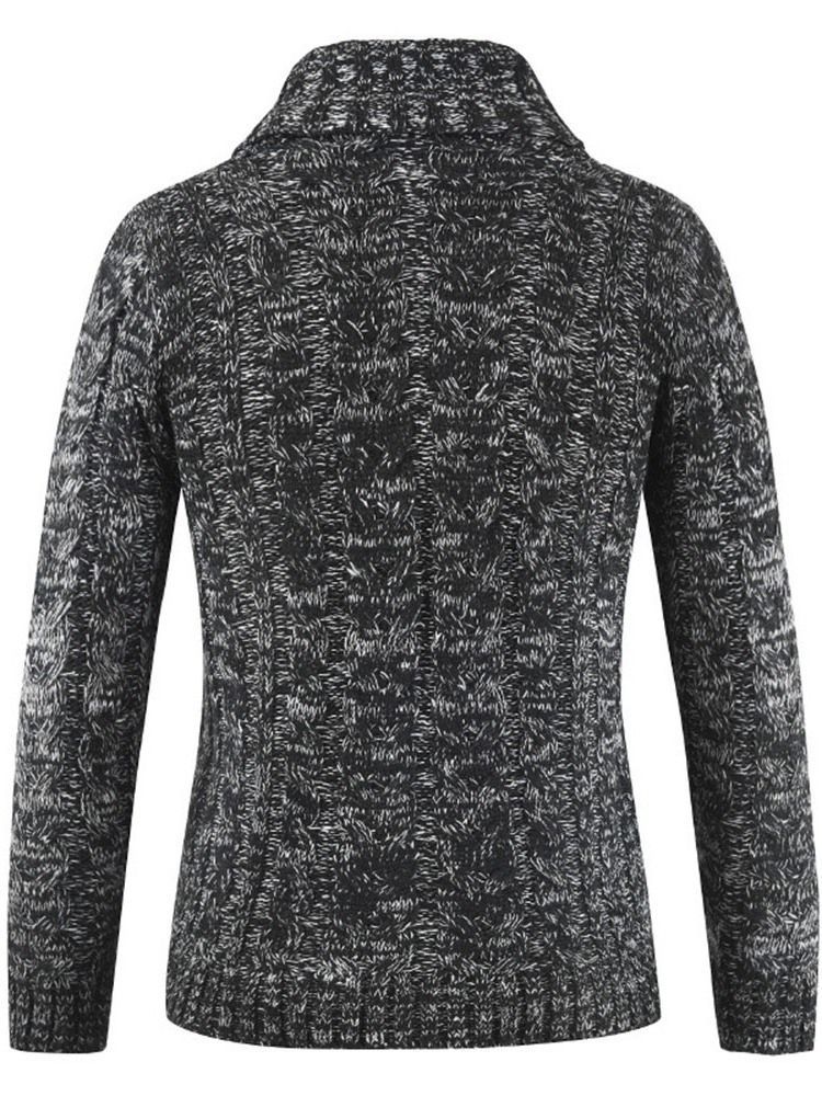 Almindelig Revers Standard Spring Single-breasted Herre Sweater