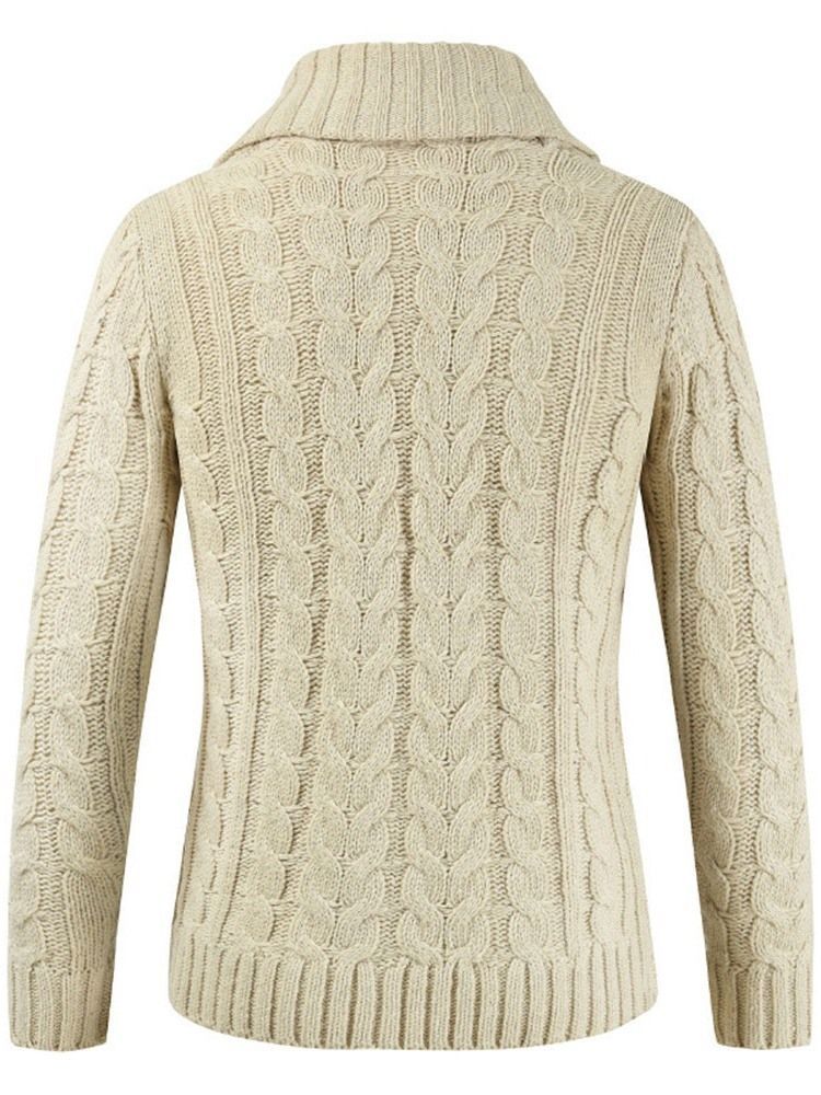 Almindelig Revers Standard Spring Single-breasted Herre Sweater