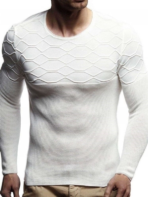 Almindelig Rund Halsudskæring Slim Slim Herre Sweater