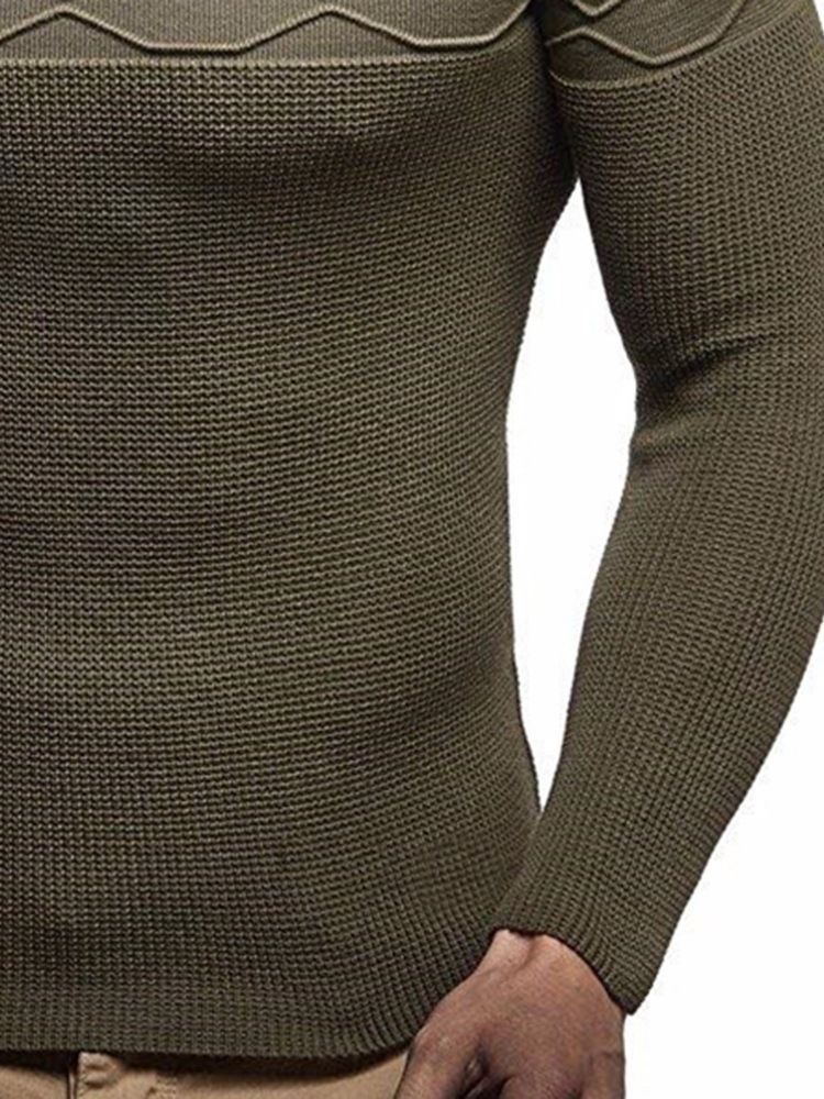 Almindelig Rund Halsudskæring Slim Slim Herre Sweater