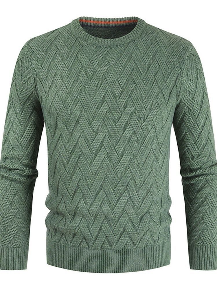 Almindelig Standard Rund Hals Casual Herre Sweater