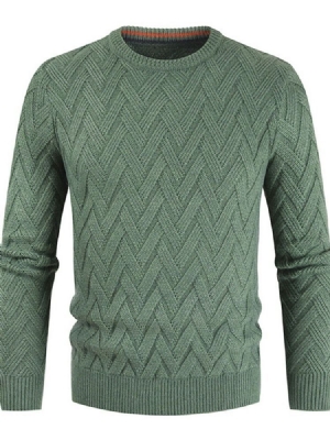 Almindelig Standard Rund Hals Casual Herre Sweater