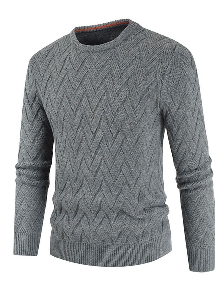 Almindelig Standard Rund Hals Casual Herre Sweater