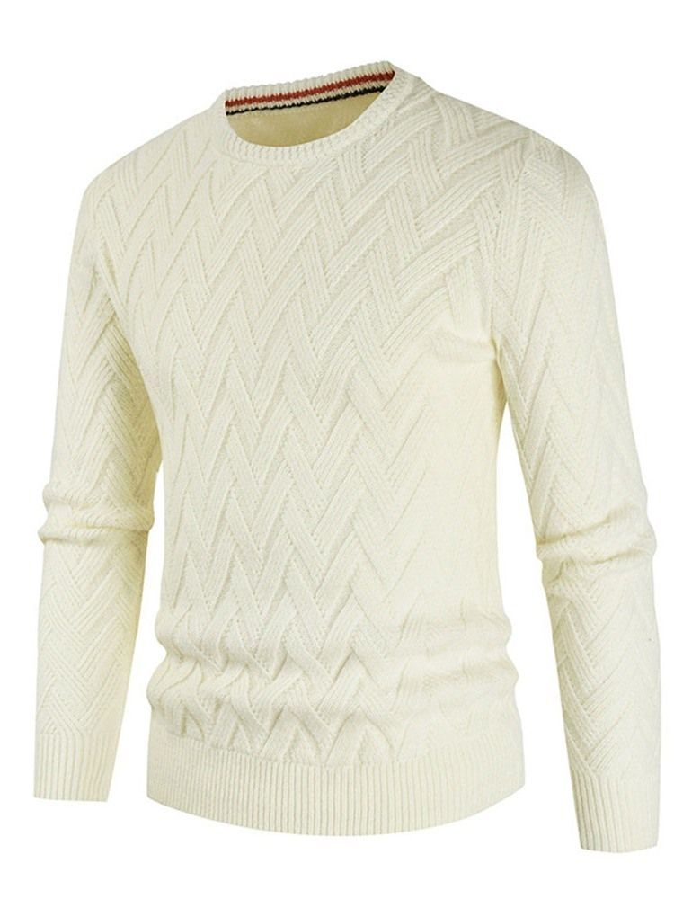 Almindelig Standard Rund Hals Casual Herre Sweater