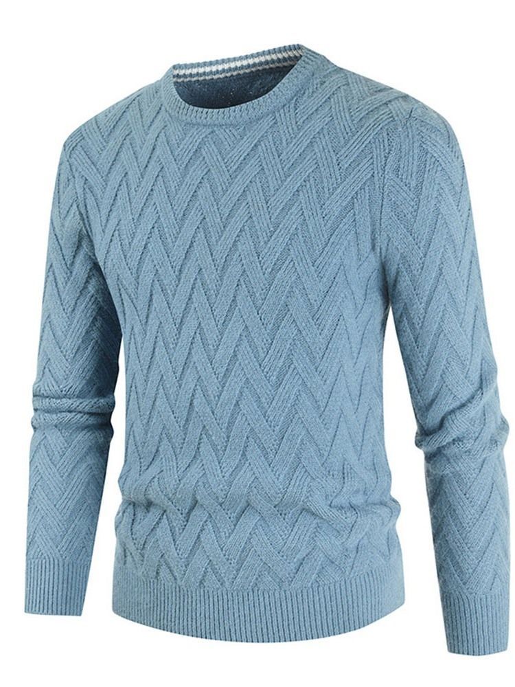 Almindelig Standard Rund Hals Casual Herre Sweater