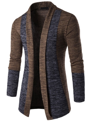 Color Block Cardigan Casual Herretøj