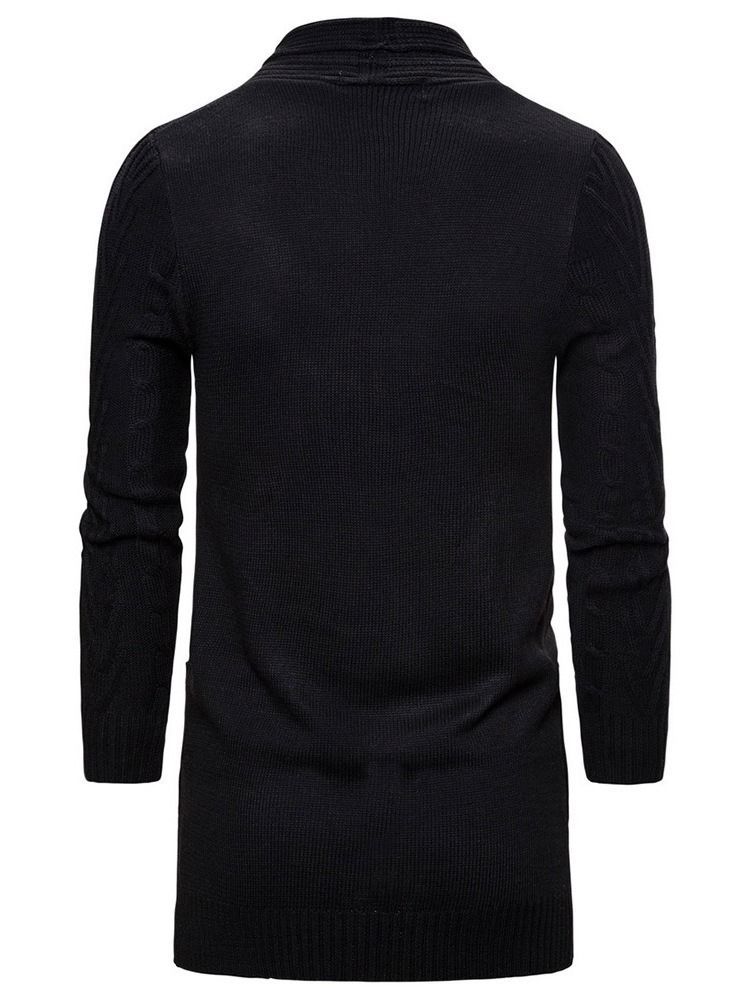 Color Block Mid-length Pocket Wrapped Men's Sweater