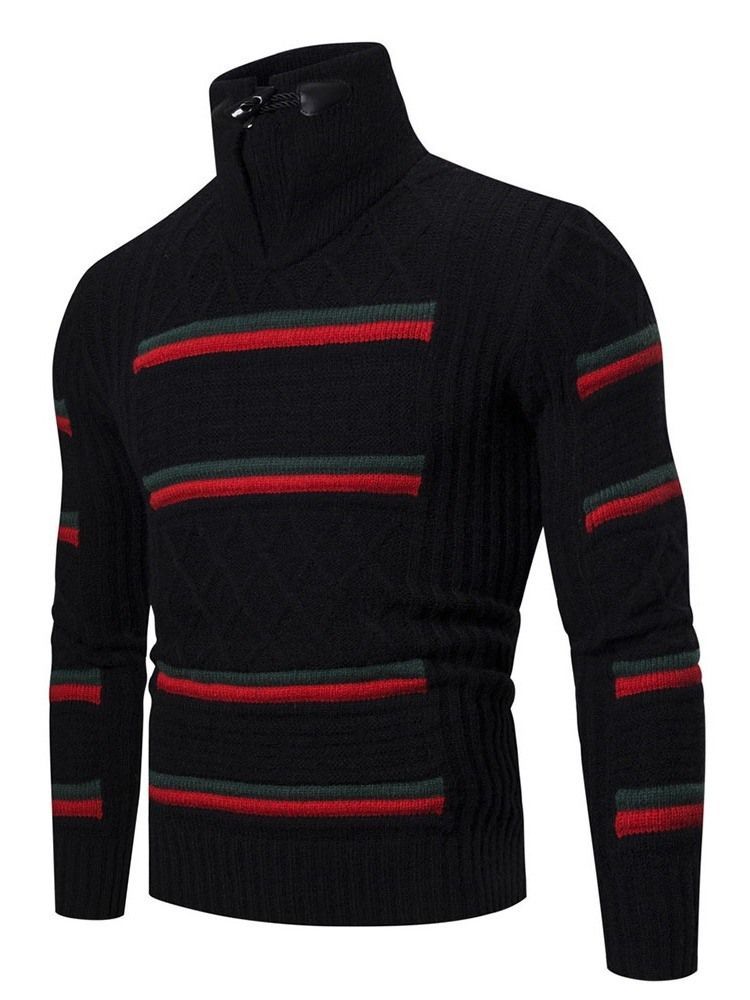 Color Block Standard Fall Casual Herre Sweater