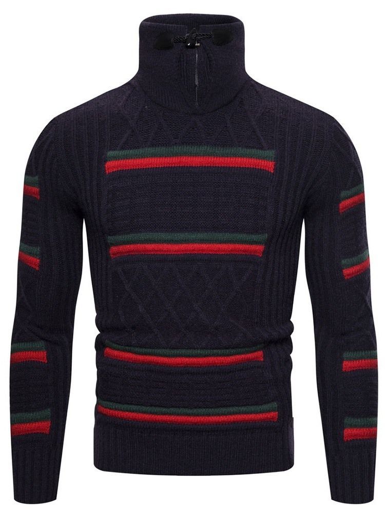 Color Block Standard Fall Casual Herre Sweater