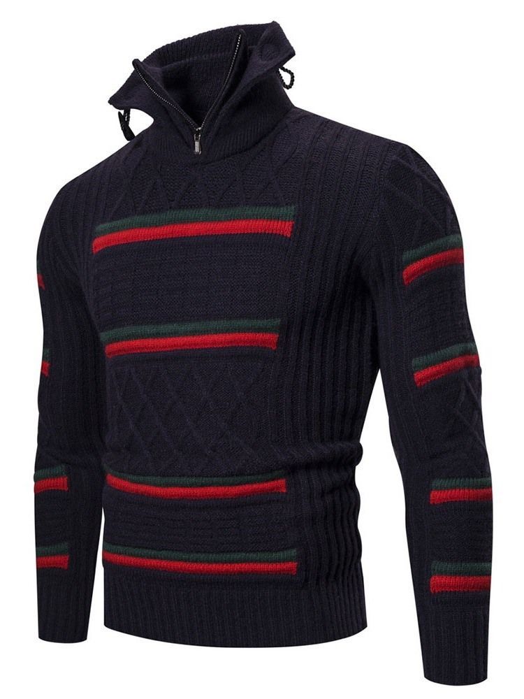 Color Block Standard Fall Casual Herre Sweater