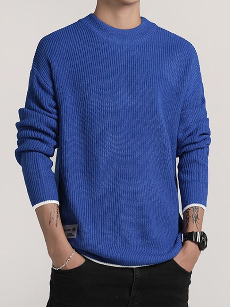 Color Loose Sweater Til Mænd