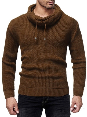 Heap Collar Plain Color Winter Slim Men's Sweater