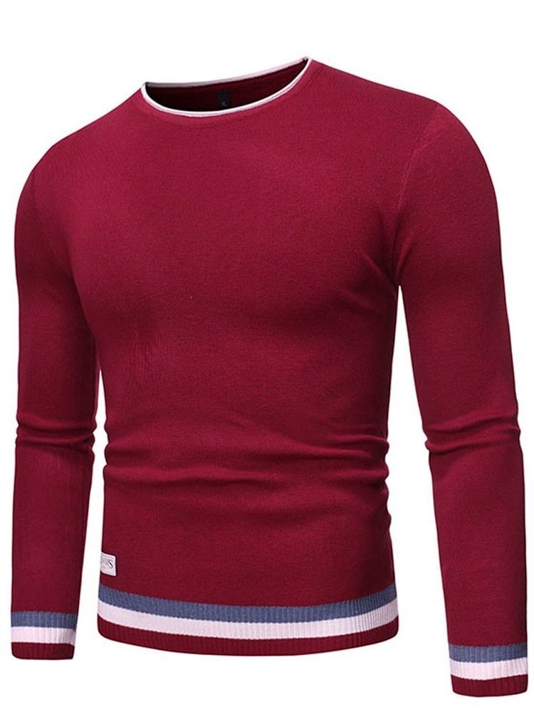 Herre Rund Hals Standard Color Block Vinter Slim Sweater