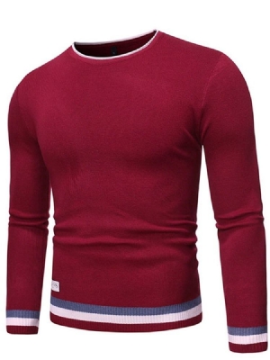 Herre Rund Hals Standard Color Block Vinter Slim Sweater