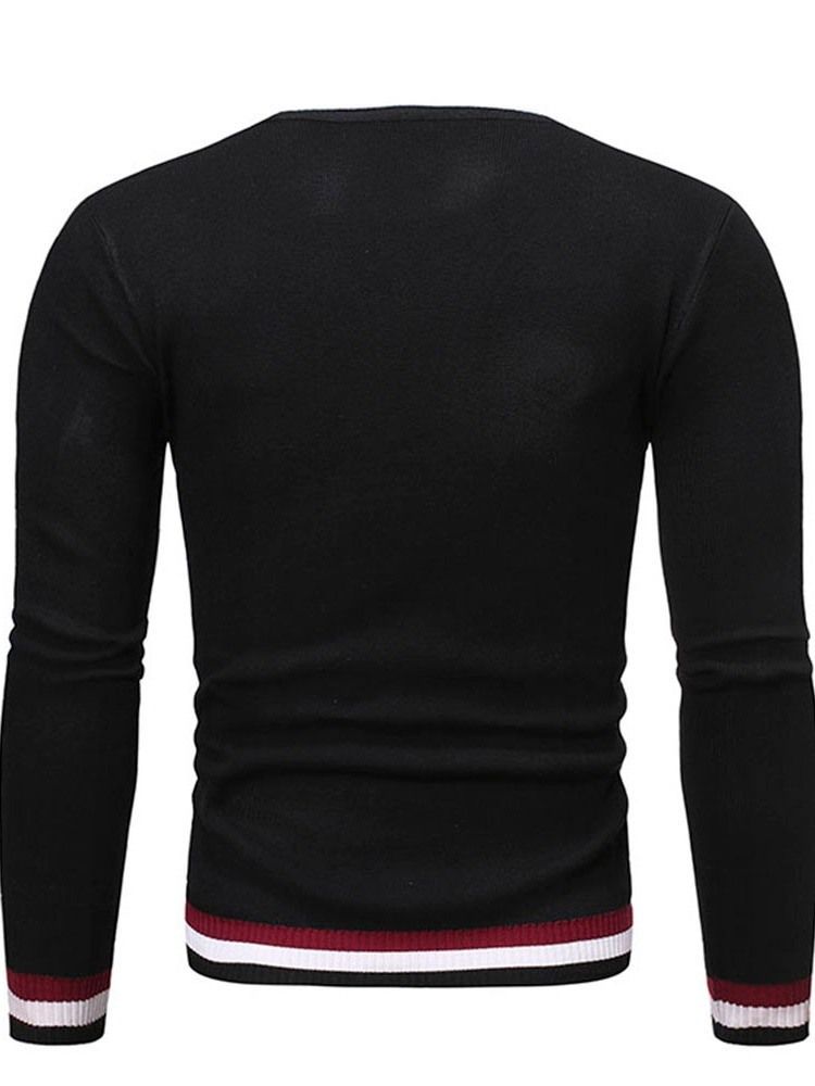 Herre Rund Hals Standard Color Block Vinter Slim Sweater