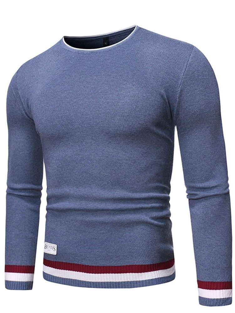 Herre Rund Hals Standard Color Block Vinter Slim Sweater