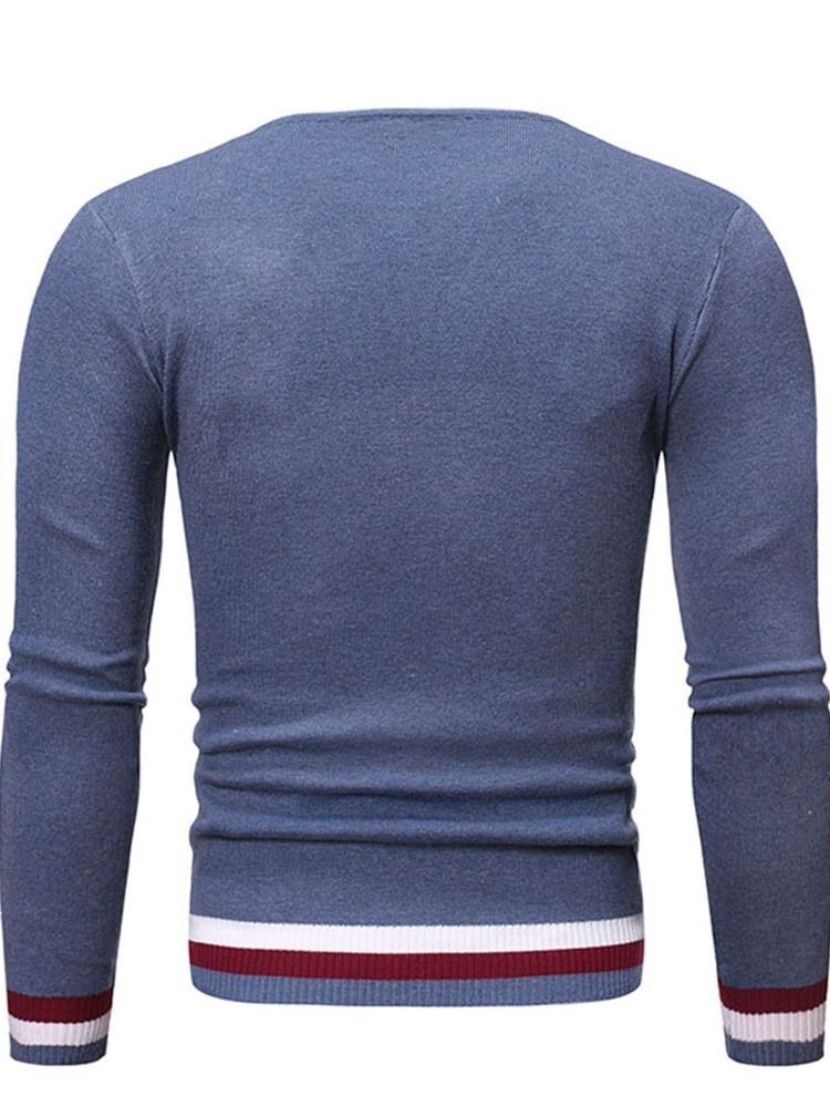 Herre Rund Hals Standard Color Block Vinter Slim Sweater